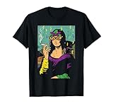 Mardi Gras Mona Lisa Smoking Weed Cannabis 420 Stoner Gift T-Shirt