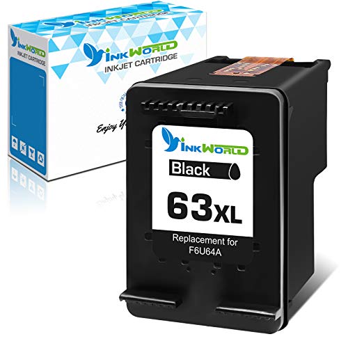 InkWorld Remanufactured for HP 63XL Ink Cartridge Replacement for HP 63 Use for HP Envy 4520 3634 OfficeJet 3830 5252 4650 5258 4655 4652 5255 DeskJet 3636 1111 3630 1112 3637 3632 Printer (1 Black)