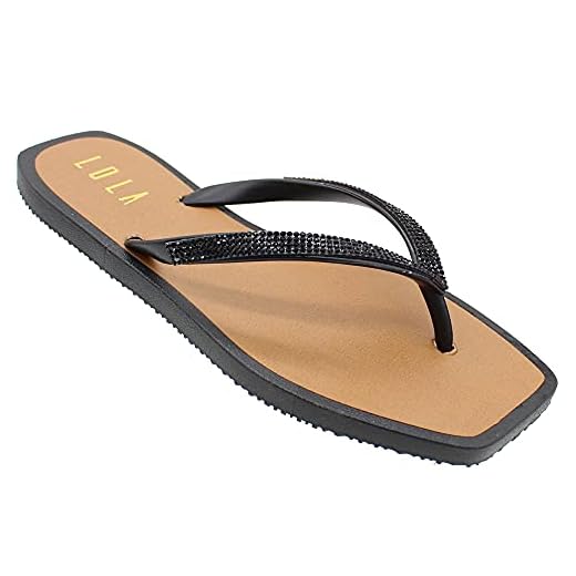 Chinelo Feminino Strass Lola Rasteira Sandália Brilho Preto Cor:Preto;Tamanho:33/34