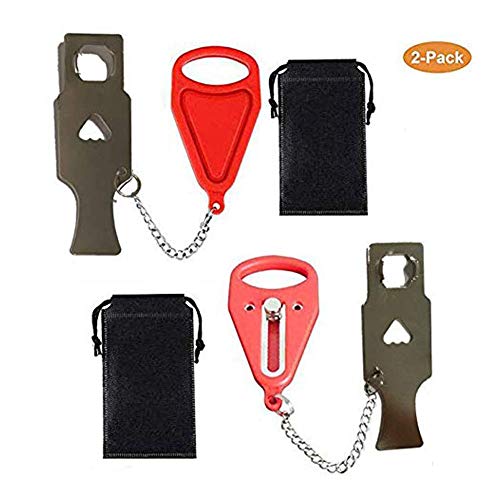(Set of 2) Portable Door Lock Travel Lock is Compatible for AirBNB Lock,School Lockdown Lock,Safety Lock Offer Extra Safety for Travel,Home,Apartment Living,Hotel,Suitable for Door Open Inward