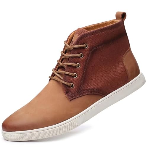 Image of Arkbird Casual Sneaker Boots, High-Top Sneakers Lace-up Leather Chukka Shoes for Men
