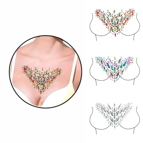 Adesivo em V Seios Colo Carnaval Pedraria Strass Autocolante