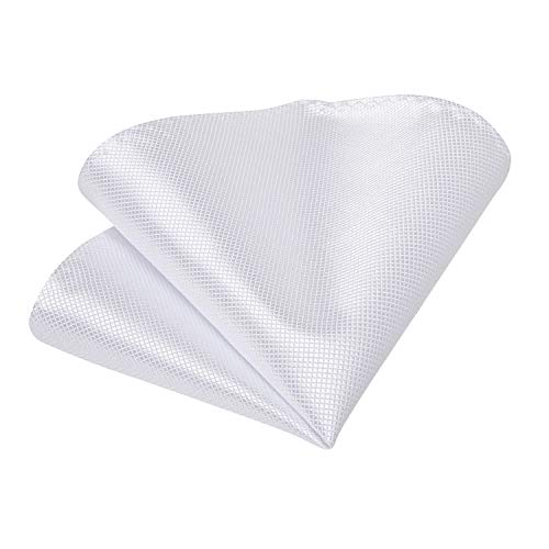 Image of DiBanGu Mens Solid Color Tie and Pocket Square Set Woven Silk Plain Necktie & Handkerchief for Men Wedding Party Formal