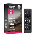 GE Big Button Universal Remote Control, Universal Replacement Remote for Samsung, LG, Vizio, Sony, Smart TV, Fire TV, 2 Device, Charcoal, 83036