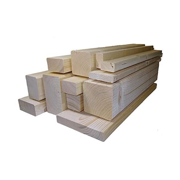 TUGA - Holztech Rahmenholz gehobelt unbehandelt Fichte Breite/Höhe/Länge 40mm x 58mm x 1990mm Latten Zaun Garten Holz…
