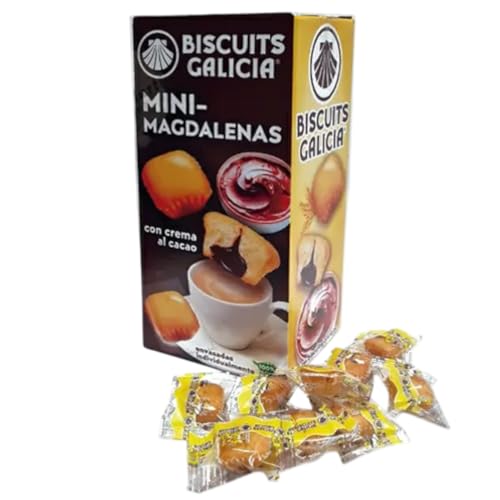 Mini Magdalenas de Mantequilla con Crema de Cacao 1,5 kg | Bollería Individual | Textura Tierna y Aroma a Mantequilla | Snack Ideal Desayunos y Meriendas