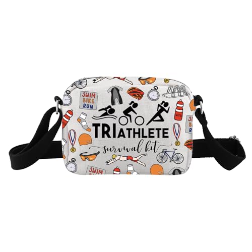 TSOTMO Triathlon Gift Triathlete Survival Kit Gift For Female Male Triathlete Themed Zipper Bag Gift