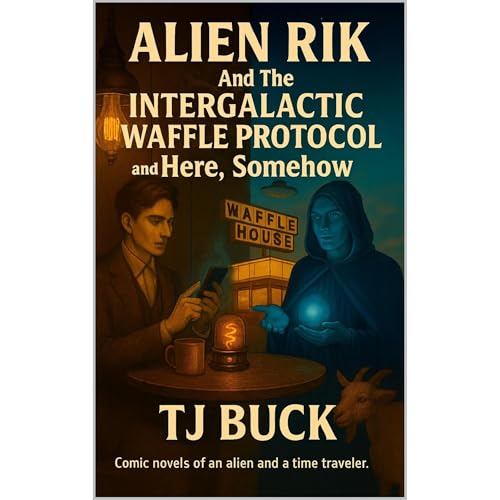 Alien Rik and the Intergalactic Waffle Protocol and Here, Somehow Audiolibro Por TJ Buck arte de portada