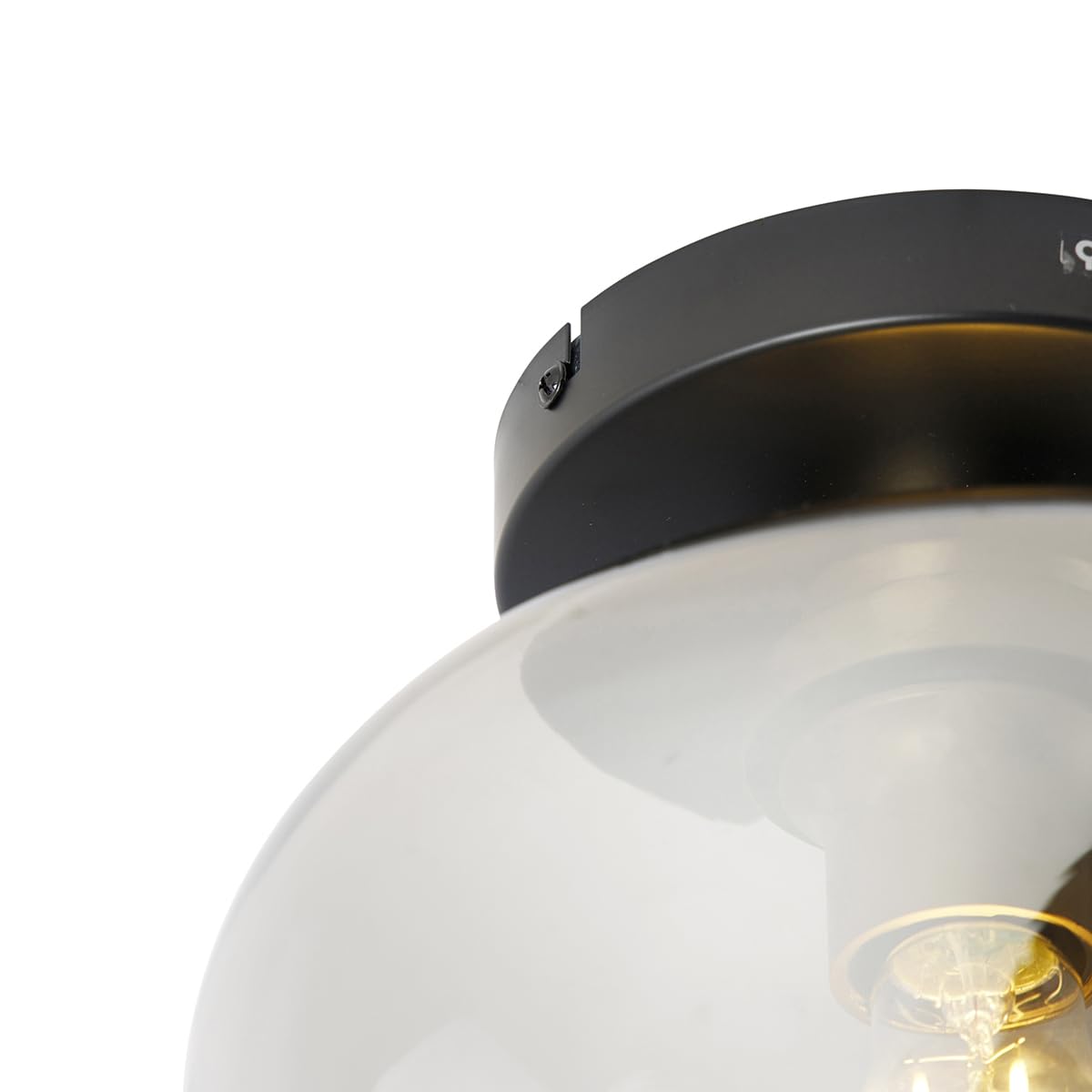 QAZQA - Art Deco Smart Art Deco plafondlamp messing incl. Wifi A60 - Sphere | Dimmer | Dimbaar | Woonkamer | Slaapkamer | Keuken - Glas Rond - E27 Geschikt voor LED - Max. 1 x 4.9 Watt