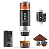 Macchina da Caffè Espresso Elettrica Portatile dotato di batteria rimovibile, Macchina Caffe Portatile 3 In 1 Macchina Caffe, 5 Minuti Auto-Riscaldamento, con USB-C, con caffè macinato e capsula NS