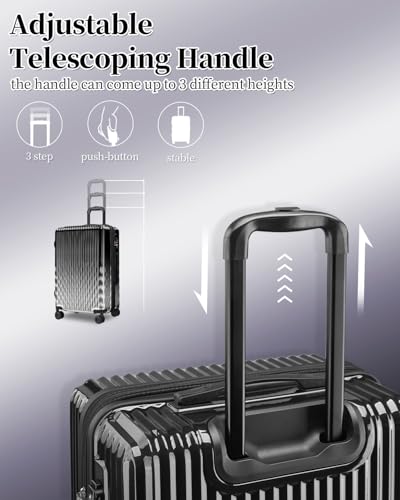 Image of Carry On Luggage 22x14x9 Airline Approve, Expandable 20 Inch Hardside Large Suitcase with Wheels TSA Lock