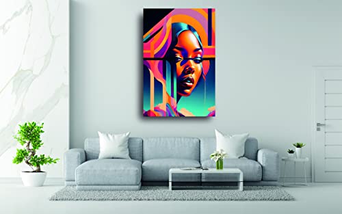 Tableaux d'art décoratifs visage féminin ciel 40x60cm impression moderne