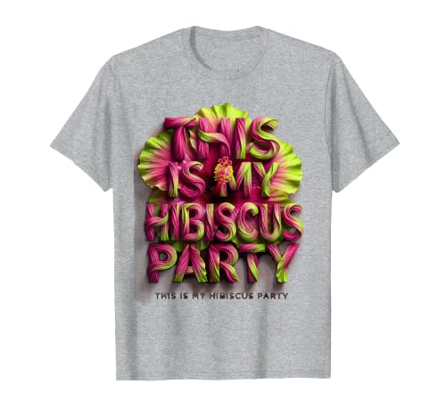 This Is My Hibiscus Party Tropical Floral Design T-Shirt, Men, Heather Grey, X-Large