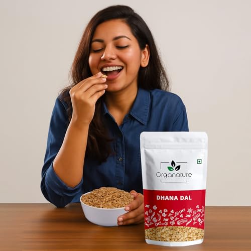 Image of Organature Roasted Dhana Dal | Mukhvas, Mouth Freshener, After Meal Snack | Roasted & Split Coriander Seed | (350 Grams)