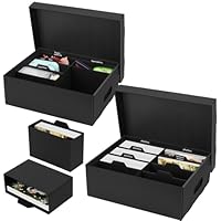 BILIPLE 2 Stück Fotoaufbewahrungsbox, Fotobox Aufbewahrungsbox mit Deckel für 10x15 cm Fotos, Aufbewahrungsboxen schwarz Fotoalben Foto-Organizer aus Pappe für Handwerk Aufkleber Foto
