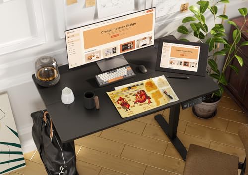 Image of Claiks Electric Height Adjustable Stand Up Desk, 32x19 Inches, Black