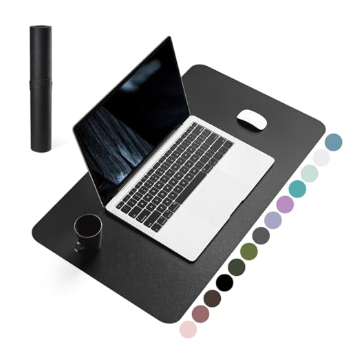 Image of Writing Desk Pad for Table, YSAGi Anti-Slip Thin Mousepad for Computers,Office Desk Accessories Laptop Waterproof Dual-Sided Desk Protect for Office Decor and Home (Black, 23.6 inch x 13.7 inch)