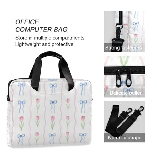 Bolso para portátil vintage azul con cinta y asa 15.6 pulgadas miniatura 6