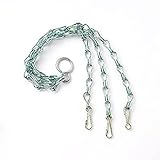 Merriway BH05660 3-Bein-Kette Aufhänge-Ring 3 Beinkette mit Clips und Hängering für Hängekörbe, BZP 400 mm (16 Zoll), Hell verzinkt