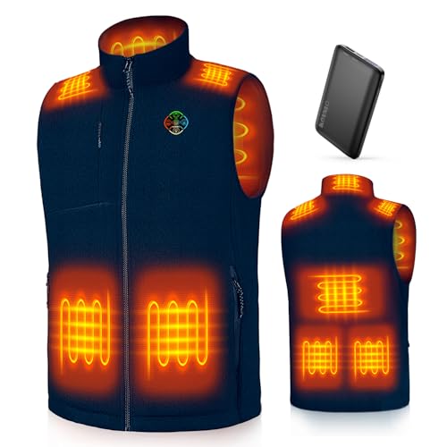KOVNLO Heated Vest for Men with Battery Pack Included, Soft Fleece Smart Electric Lightweight Heated Jacket
