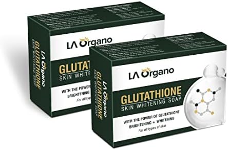 LA Organo Glutathione Skin Whitening Soap For Brightening & Whitening For All Skin Types, 100 g (Pack of 2)