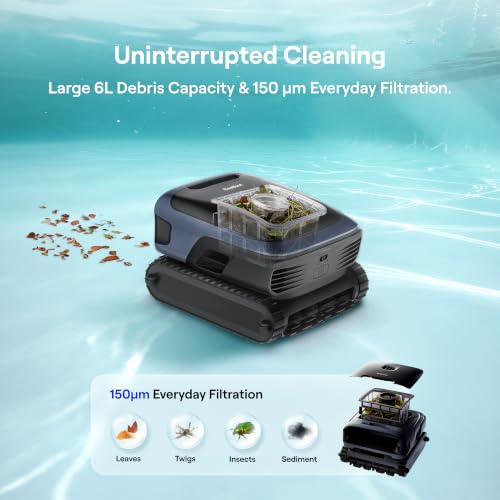 Image of Beatbot Sora 70 Pool Vacuum Robot, 360 Top-to-Bottom Cleaning, Smart Surface Parking, 6L Capacity, 6800GPH Super Power for Above & In-Ground Pools Up to 3,200 sq. ft, Navy Blue