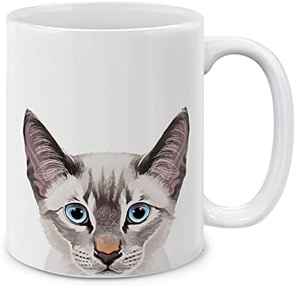 Amazon Com Mugbrew Lynx Point Lilac Siamese Cat Ceramic Coffee Mug Tea Cup 11 Oz Home Kitchen