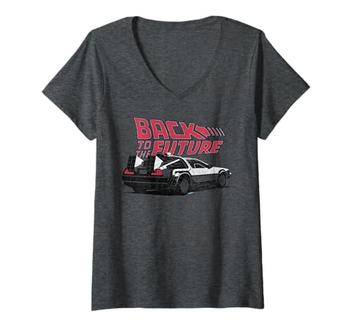 Mujer Back To The Future Retro Vintage Delorean Camiseta Cuello V