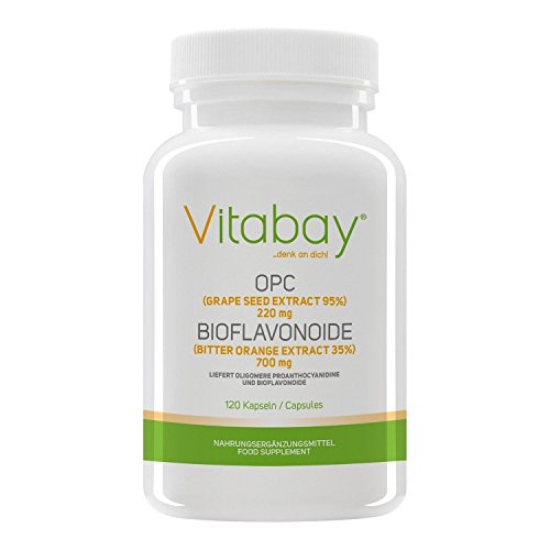 OPC 95 – Estratto di semi di uva, 220 mg – Bioflavonoidi, 700 mg – 120 Capsule.