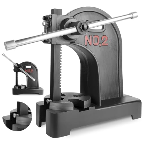 2 Ton Arbor Press, 8.5 Inch Maximum Height Manual Desktop Arbor Press Tooling, Ratchetoe Lever Manual Desktop Punch Press Machine, Precision Hand Press Tool for Assembly and Processing Workshop
