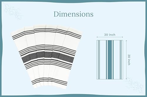 Image of Black Dish Towels - Super Absorbent, Lint-Free, 6 Pack, 100% Cotton, 30 inchx20 inch Black Cotton Striped Kitchen Towels - Washable, Durable, Lint-Free All-Season Tea Towels - Extra Large & Reusable (6 Pack)