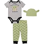 Star-Wars-The-Mandalorian-Baby-Boys-Bodysuit-Pants-and-Hat-Clothing-Set-Baby-Yoda-Baby-Boy-Clothes Star Wars The Mandalorian Baby Boys Bodysuit, Pants and Hat Clothing Set - Baby Yoda Baby Boy Clothes