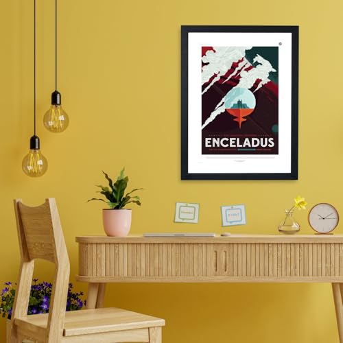 Affiche Encelade NASA Spiffing Prints Poster Spatial Encadré Medium - 2