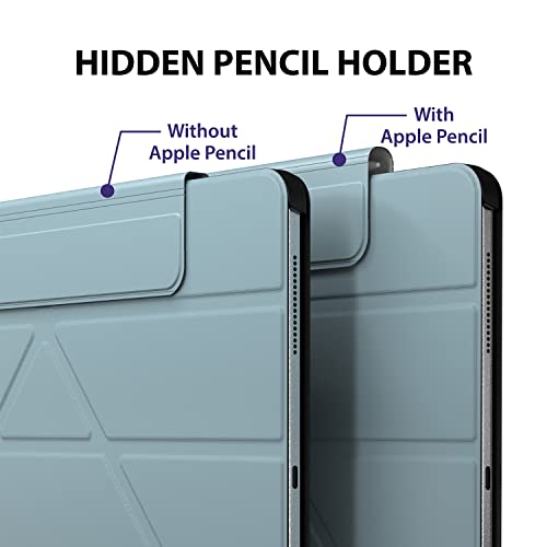 Switcheasy Ipad Pro 11" & Ipad Air 10.9" Case With Pencil Holder - Folding Folio Case & Stand For 2022-2020 Ipad Air 5 & 4 (10.9"), 2022-2018 Ipad Pro 11" (1St-4Th Gen) Origami Case - Alaskan Blue #TOP5
