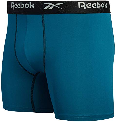 Reebok Men\'s Underwear - Performance Boxer Briefs (3 Pack) (Black/Blue, Medium) - Thumbnail 5