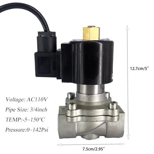 Aomag Normally Open Water Fountain Solenoid Valves, 3/4 Inch Npt Ac 110V Stainless Steel Viton Electric Underwater Solenoid Valve For Water thumb #1