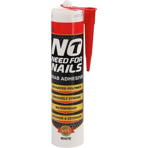 Multipurpose No More Nails, Heavy-Duty Mounting Adhesive, No Nails Strong Bond Glue for Wood, Ceramic, Metal & More, White Instant Grab Adhesive Mastic (1)