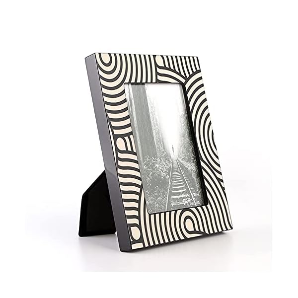 Chtom Foto- Display Modern-Modell-Raum-Foto- Rahmen Nachttisch schwarz- weiß Zebra-Muster-Fotorahmen-Studie- Schlafzimmer Einfache kreative Set-Stand-Bilder-Tabletop-Anzeige – Bild 5