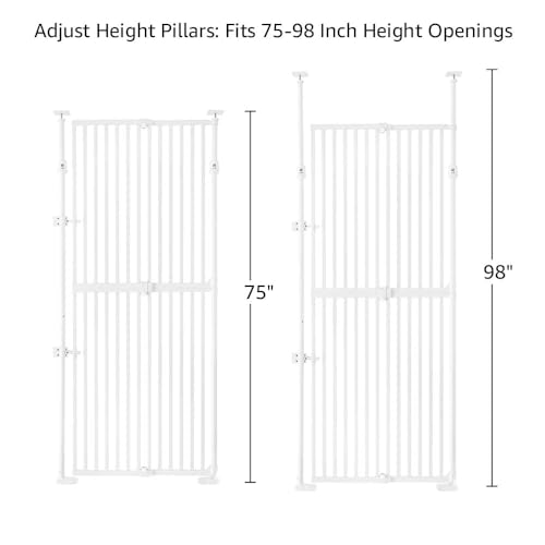 unipaws 75" High Extra Tall Cat Gate, Auto Closing and No Drilling Safety Gate for Doorway Hallway Stairs, Cat Dog Proof, Fit for 21"-34" Wide Opening, Indoor Use, White by unipaws - Image 7