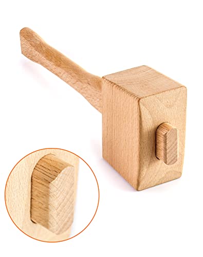 QWORK Beech Wood Carpenter Mallet