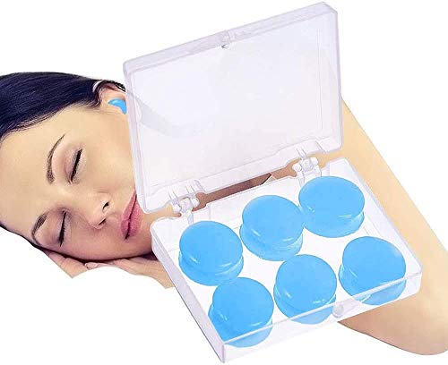 Tapones Oidos Dormir,Tapones Oidos Ruido (6 Pares), Auriculares Para Dormir Con Alta Protecci�n Contra el Ruido De Decibelios, Los Mejores Auriculares para Dormir,Aprendizaje y nataci�n (Azul)