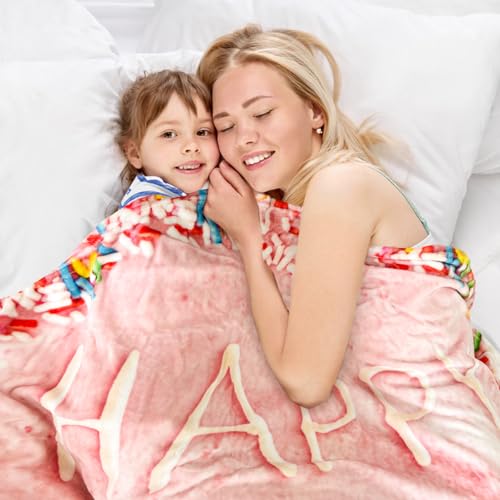 Image of Bnuitland Pink Birthday Cake Blanket, 300 GSM Double Sided Giant Realistic Funny Gift Throw for Sofa Bed, Super Soft Novelty Food Blanket for Kids /Pets and Adults