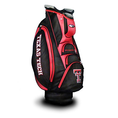 Team Golf NCAA Texas Tech Red Raiders Victory Golf Cart Bag, 10-way Top with Integrated Dual Handle & External Putter Well, Cooler Pocket, Padded Strap, Umbrella Holder & Removable Rain Hood