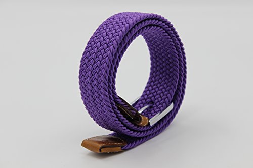 41X1.3 Inch Pure Color Unisex Elastic Fabric Braided Stretch Belt Casual Men Women Waist Belt4
