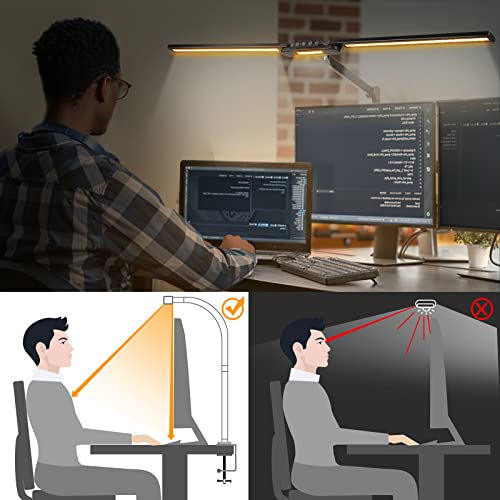 Lovitgo Eye-Caring Architect Lamp With Clamp, Auto-Dimming Led Desk Lamp 24W, 37.4", Memory-Function For Home Office, Desk And Computer Task Lamp, Adjustable Light For Reading, Diy, Drafting, Working #TOP5
