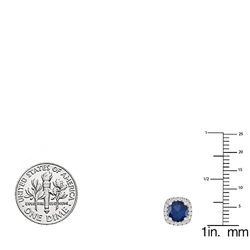 Dazzlingrock Collection 5mm Each Round Lab Created Gemstone & White Diamond Womens Halo Stud Earrings, 10K Solid White Gold2