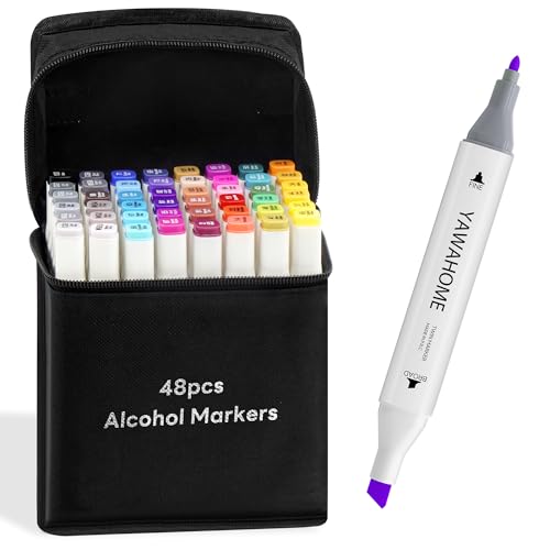 Dual Tip Alcohol Art Markers 48 Colors Alcohol Markers Dual Tip ...