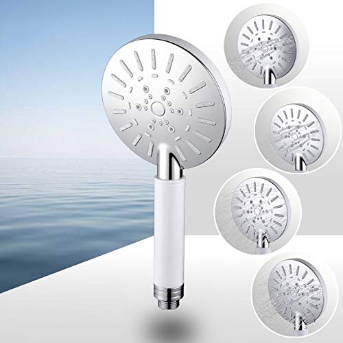 Tbddsd One Color Bathroom Shower Heads, Handheld Four Adjustment Water Saving Round Abs Shower Head White Plastic Hand Hold Bath Bathroom Accessories