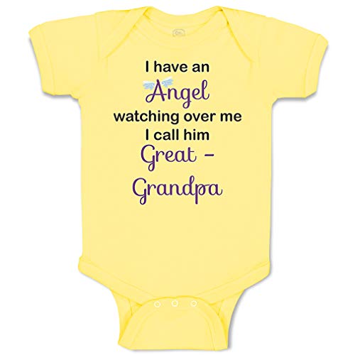 Image of Cute Rascals Baby Bodysuit I Have An Angel Watching over Me. I Call Him Great Grandpa Funny Cotton