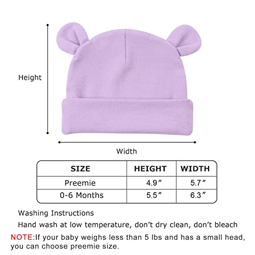 Pesaat Newborn Hospital Hat 0-12Months Preemie Boys Girls Beanie Solid Infant Baby Hats Autumn Winter (4Pack-B, 0-6 Months) #TOP5